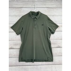 Arc'Teryx Outdoor Polo Shirt Mens Large Green Stretch Hiking